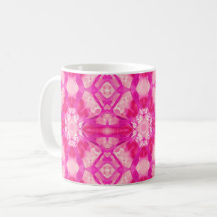 Fuchsia och Pastel Rosa Tie Dye Mönster Kaffemugg