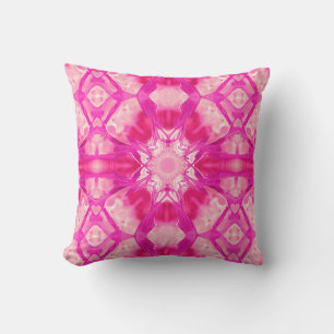 Fuchsia och Pastel Rosa Tie Dye Mönster Kudde