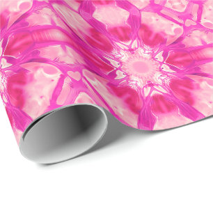 Fuchsia och Pastel Rosa Tie Dye Mönster Presentpapper