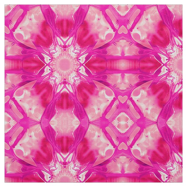 Fuchsia och Pastel Rosa Tie Dye Mönster Tyg (Provkarta)