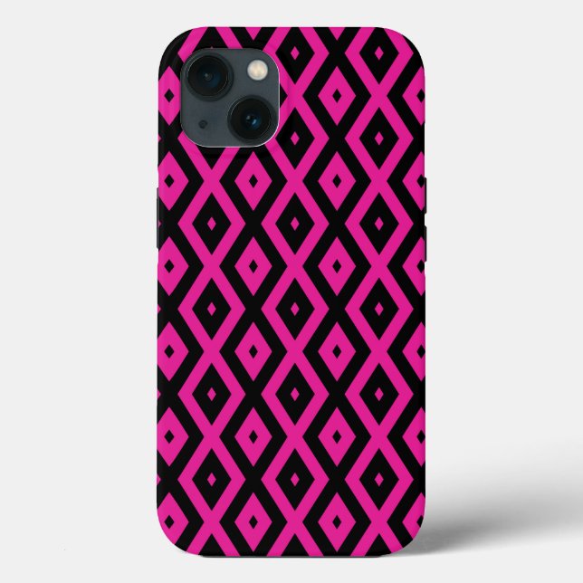 Fuchsia och svart diamant mönster Fodral-Mate iPho (Baksida)
