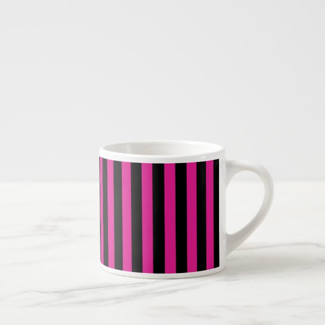 Fuchsia och svart kandy rand espressomugg (Höger)