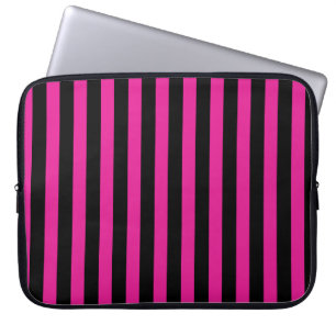 Fuchsia och svart kandy rand laptop fodral
