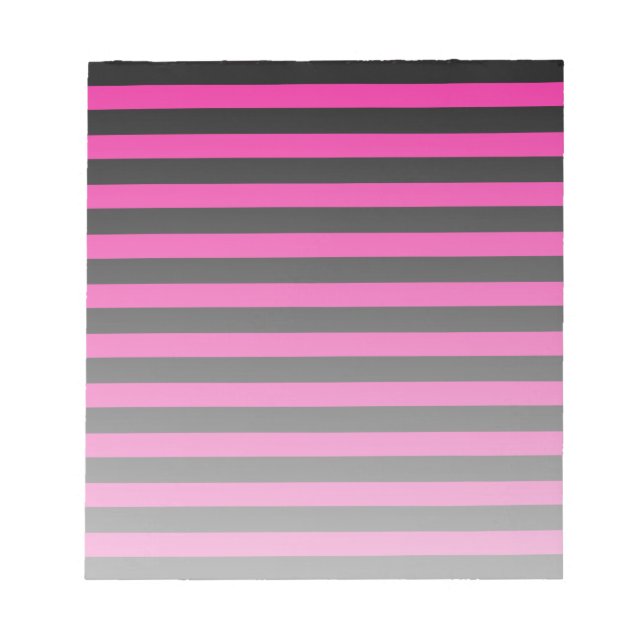 Fuchsia och svarta candy-ränder anteckningsblock (Framsida)