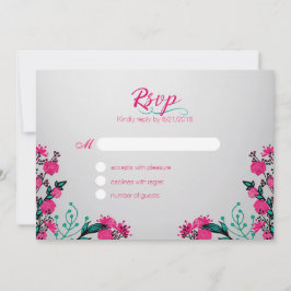 Fuchsia och turkos bröllop RSVP Inbjudningar