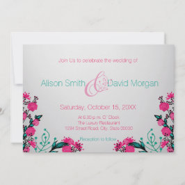 Fuchsia- och Turquise Wedding-inbjudan Inbjudningar