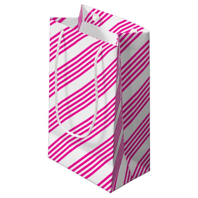 Fuchsia och vit fem rand mönster (Framsidan Vinklad)