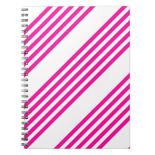 Fuchsia och vit fem rand mönster anteckningsbok