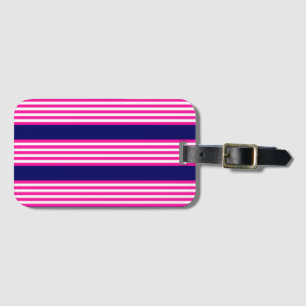 Fuchsia och vit fem rand mönster med blå färg bagagebricka