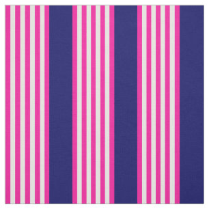 Fuchsia och vit fem rand mönster med blå färg tyg