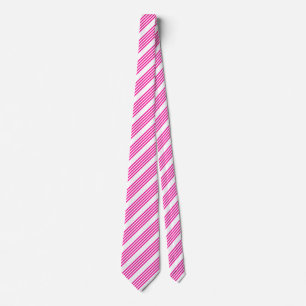Fuchsia och vit fem rand mönster slips