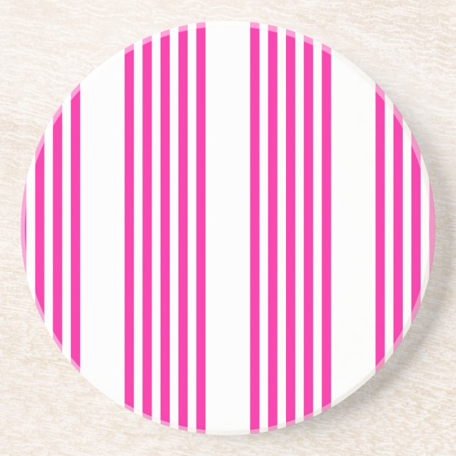 Fuchsia och vit fem rand mönster underlägg (Framsidan)