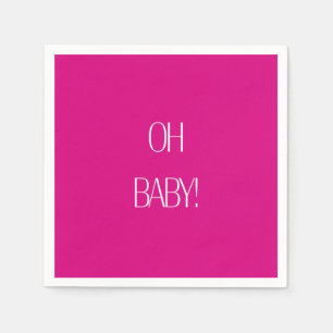 Fuchsia Oh Baby Baby Shower Pappersservett