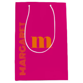 Fuchsia & orange anpassad initial namn modern