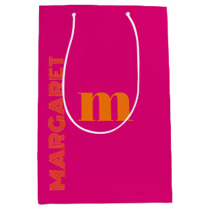 Fuchsia & orange anpassad initial namn modern
