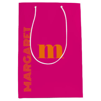 Fuchsia & orange anpassad initial namn modern