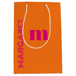 Fuchsia & orange anpassad initial namn modern