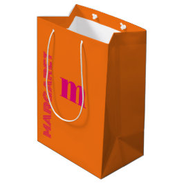 Fuchsia & orange anpassad initial namn modern
