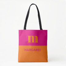 Fuchsia & orange anpassad initial namn modern