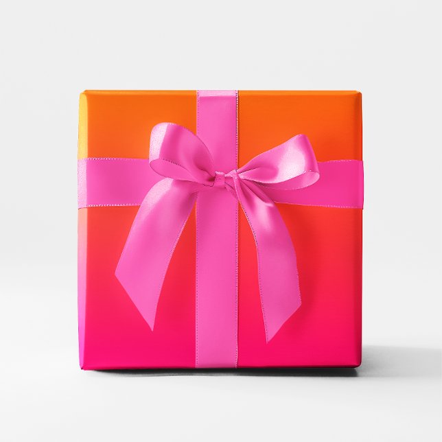 Fuchsia Orangefärgad Gradient Presentpapper (Fuchsia Orange Ombre Gradient Wrapping Paper)