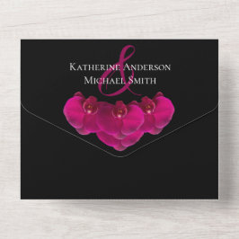 Fuchsia Orchid Bröllop-QR-kod-