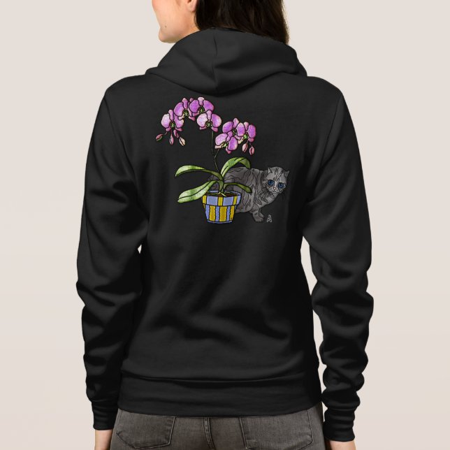 Fuchsia Orchid och kattunge Tee Shirt (Baksida)