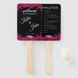 Fuchsia Orchids on Black-Bröllopsprogram-