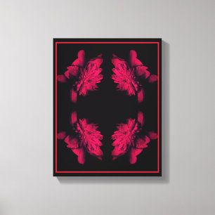 Fuchsia Peony Abstrakt Blommigt Art Canvastryck