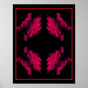 Fuchsia Peony Abstrakt Blommigt Art Poster