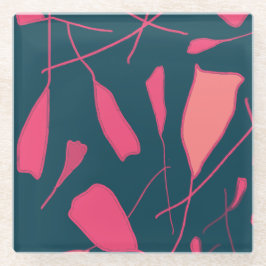 Fuchsia-petaler på underlägg av svart yta-glas