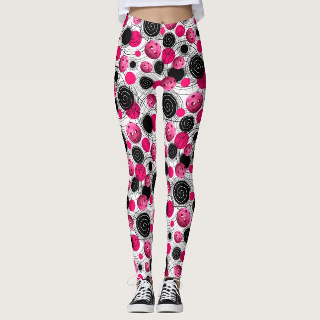 Fuchsia Pickleballs - damasker Leggings (Framsida)