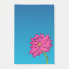 Fuchsia Pink Flower Vertical Notes Post-it Block