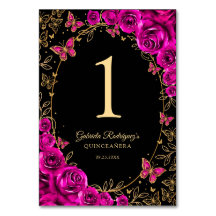 Fuchsia Pink Gold Quinceanera