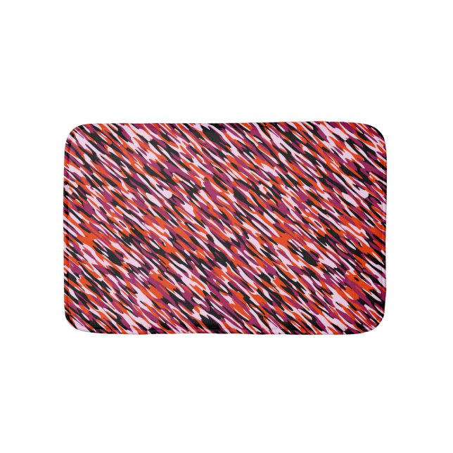Fuchsia pink, orange, black and white camo  badrumsmatta (Framsidan)