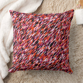 Fuchsia pink, orange, black and white camo kudde