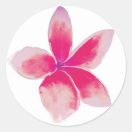 Fuchsia Plumeria Sticker Runt Klistermärke