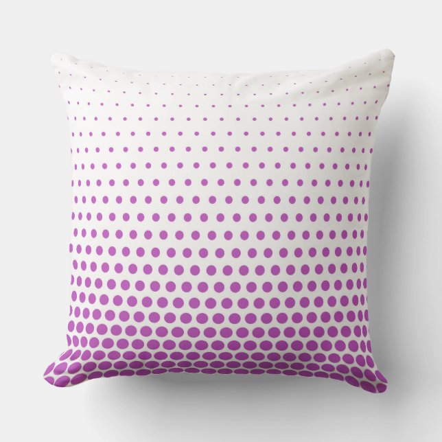 Fuchsia Polka Dot Modern White Kudde (Framsida)