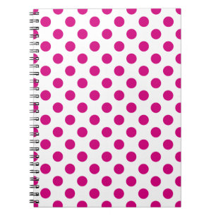Fuchsia polka dots anteckningsbok