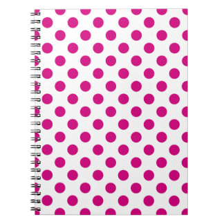 Fuchsia polka dots anteckningsbok