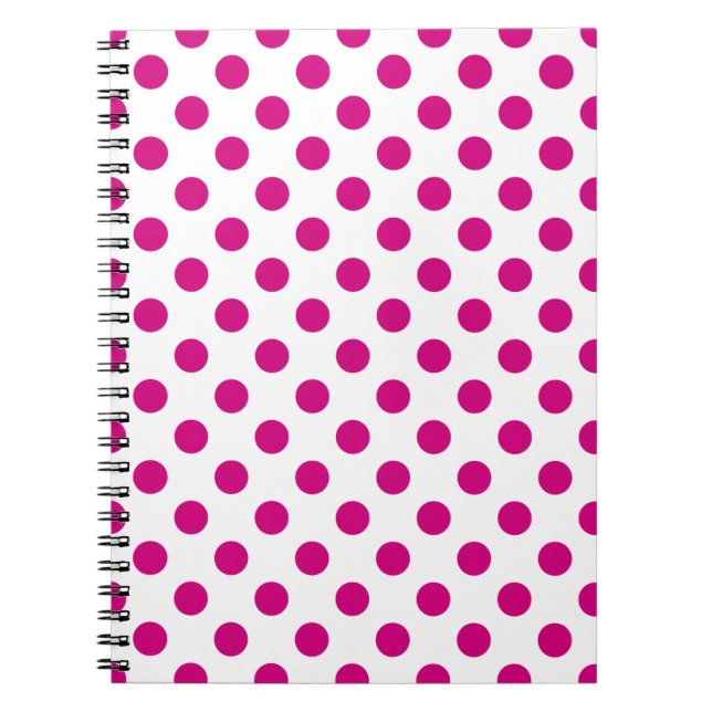 Fuchsia polka dots anteckningsbok (Framsidan)