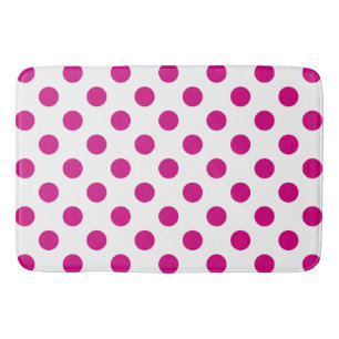 Fuchsia polka dots badrumsmatta