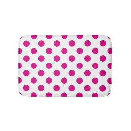 Fuchsia polka dots badrumsmatta