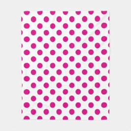 Fuchsia polka dots fleecefilt