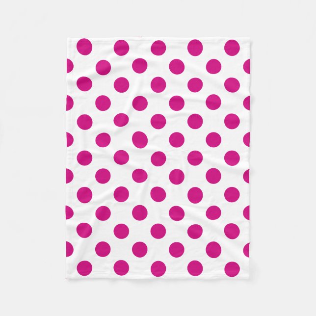 Fuchsia polka dots fleecefilt (Framsidan)
