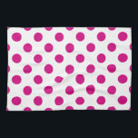 Fuchsia polka dots kökshandduk<br><div class="desc">Fuchsia och vit polka dots</div>