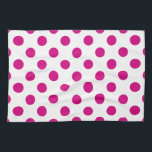 Fuchsia polka dots kökshandduk<br><div class="desc">Fuchsia och vit polka dots</div>