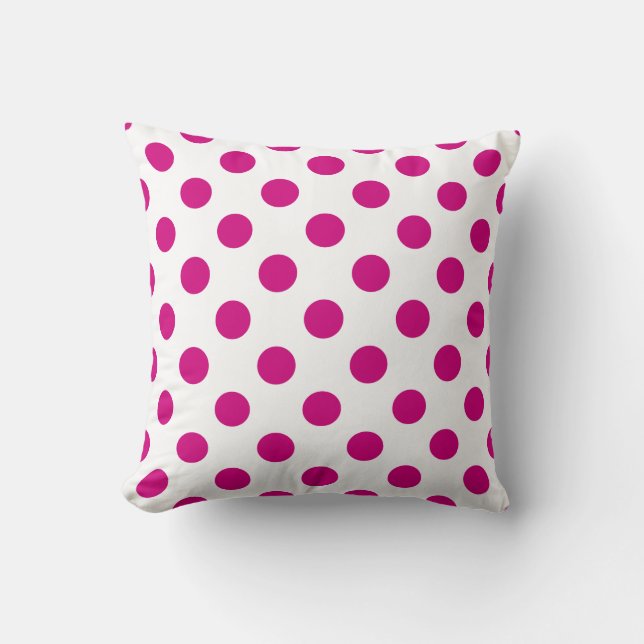 Fuchsia polka dots kudde (Framsida)