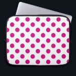 Fuchsia polka dots laptop fodral<br><div class="desc">Fuchsia och vit polka dots</div>