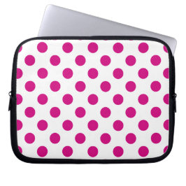 Fuchsia polka dots laptop fodral