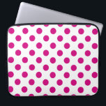 Fuchsia polka dots laptop fodral<br><div class="desc">Fuchsia och vit polka dots</div>